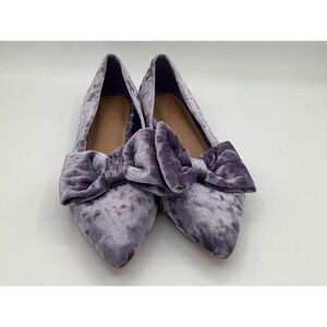 ASOS DESIGN Velvet Bow Pointed Toe Flats Purple‎ Women's Size 9